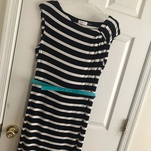 SALE Calvin Klein Striped Sheath Dress